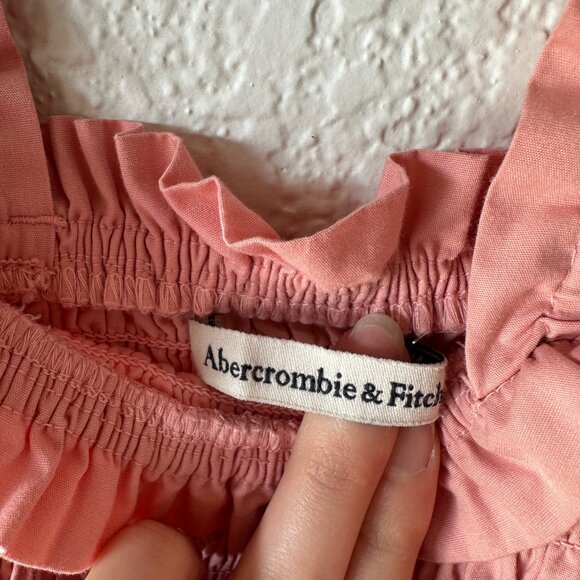 Abercrombie & Fitch Pink Smocked Easy Maxi Dress Women’s Size M Tiered Ruffle - Picture 6 of 9